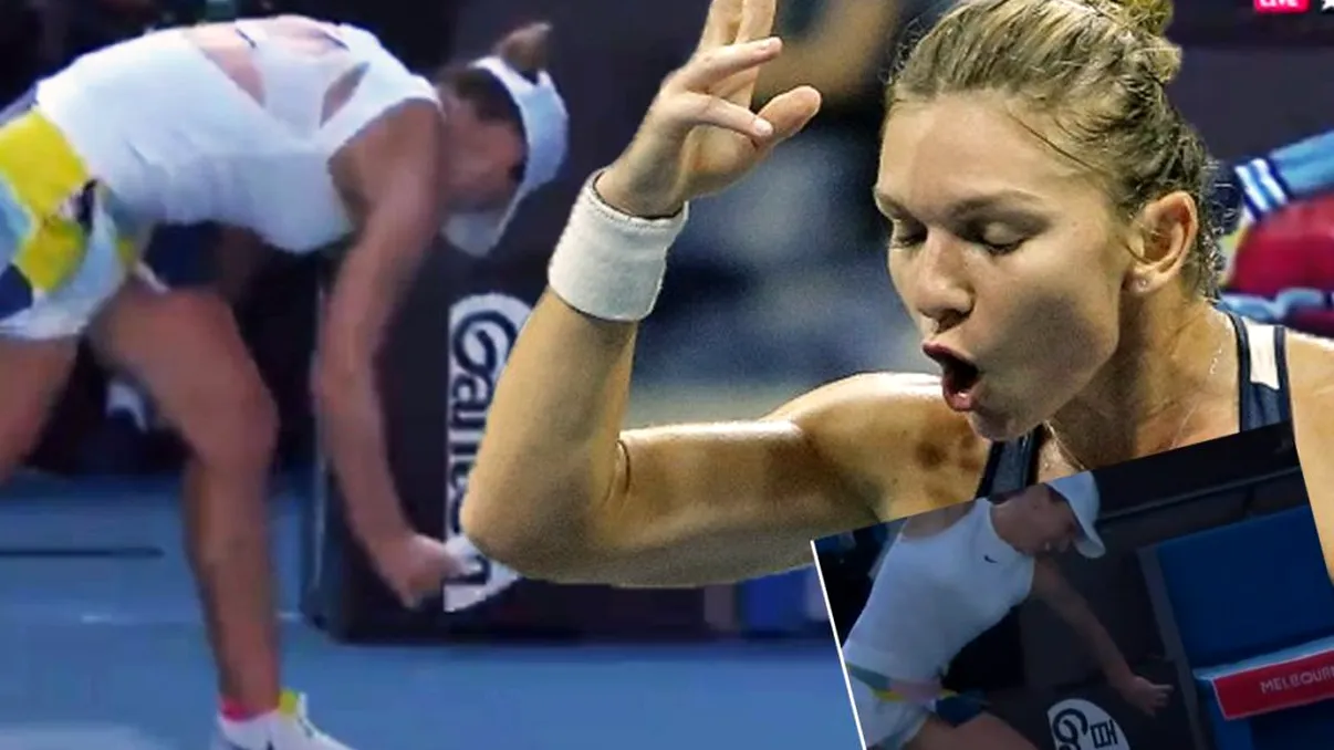 Simona Halep, criză de nervi după ce a fost eliminată de la Australian Open. Și-a distrus racheta