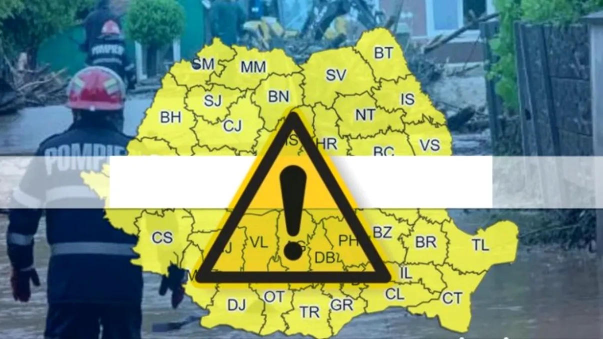 Potop la Galați! Pagube imense, după o ploaie torențială cu vijelie și grindină