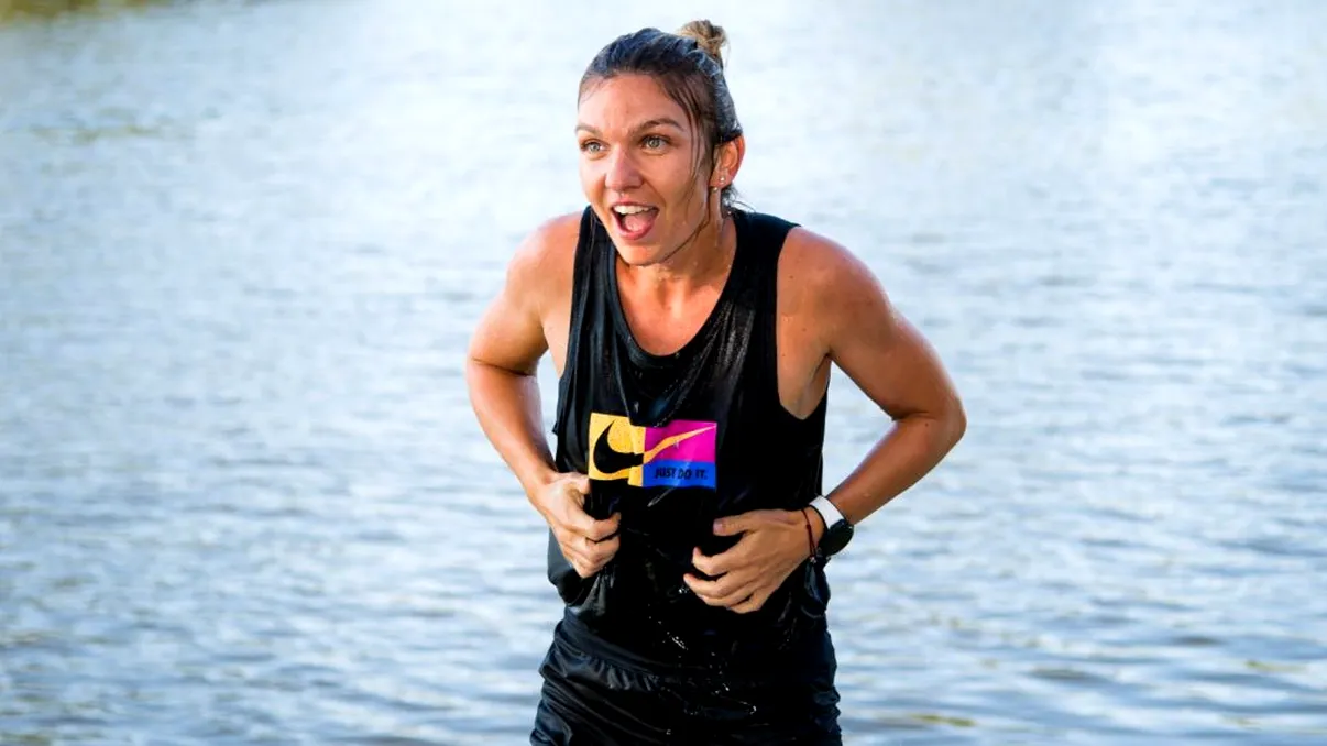 Galerie foto. Imagini de poveste cu Simona Halep! A sărit în râul Vltava după titlul câștigat la Praga