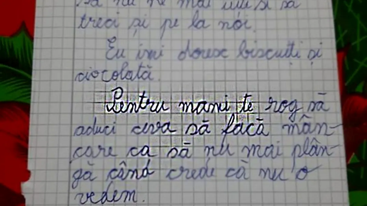 Scrisoarea pentru Moș Crăciun care a emoționat o țară întreagă. Ce a cerut Matei, un băiețel de opt ani, pentru familia sa