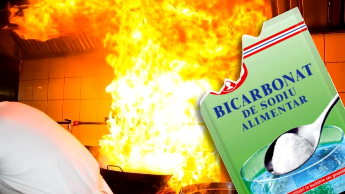 Ce se întâmplă dacă arunci bicarbonat de sodiu în foc. Trucul genial pentru orice bucătar
