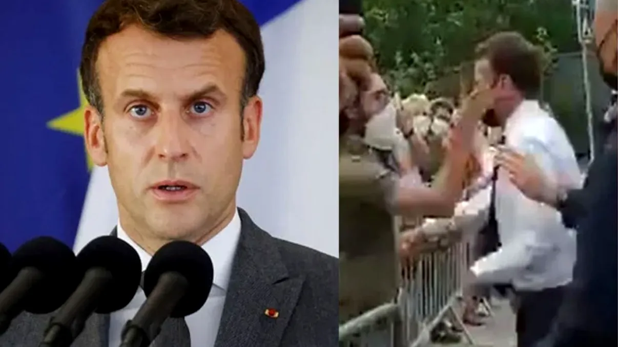 Reacția lui Emmanuel Macron după ce a fost pălmuit de un protestatar. Ce a spus președintele Franței VIDEO