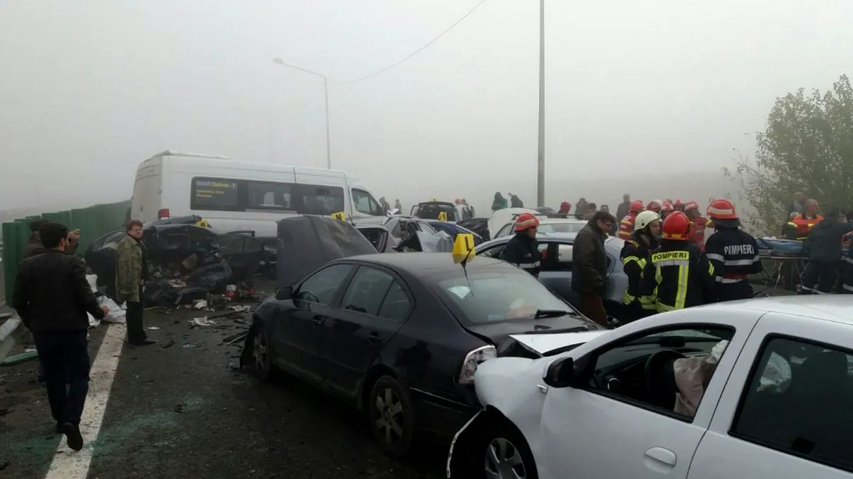Ultima oră! Accident în lanț pe Autostrada Soarelui cu peste 40 de mașini implicate. A fost activat Planul Roșu de Intervenție