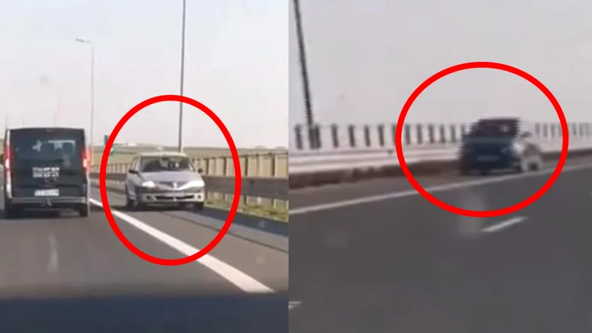 Imagini de groază pe Autostrada Soarelui. Mai multe mașini au fost filmate mergând pe contrasens pentru a fenta aglomerația. Video