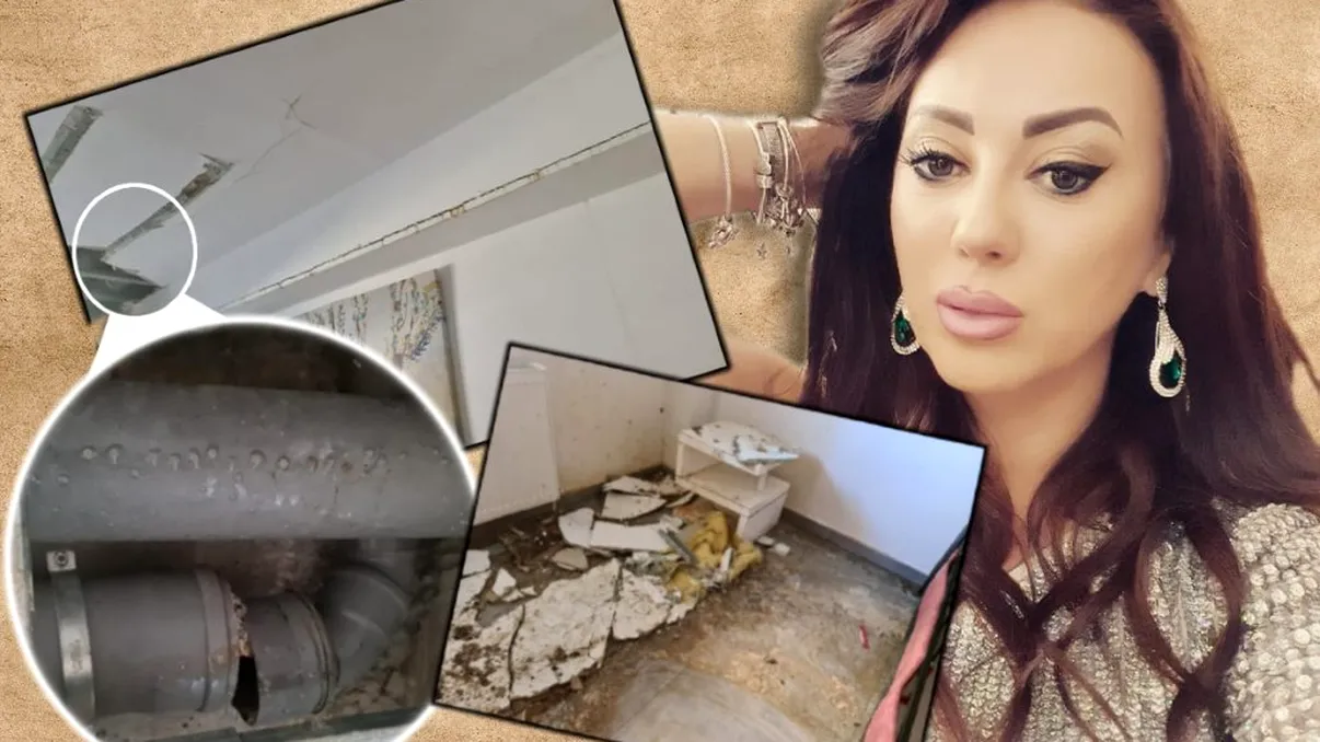 Larisei Dragulescu i s-a prăbușit tavanul apartamentului din Militari Residence! Vedeta e furioasă, imaginile sunt horror