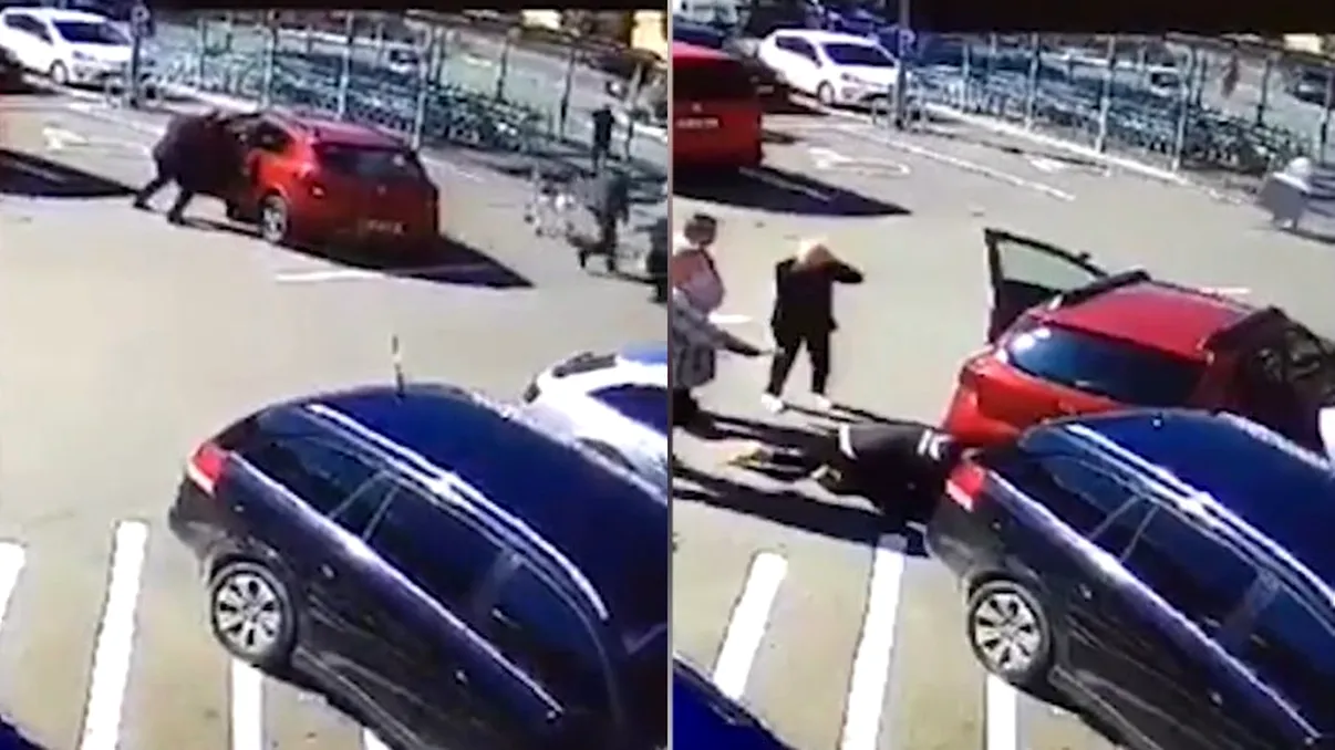 O șoferiță de 71 de ani a lovit o femeie şi a târât-o mai mulţi metri. A dat cu spatele fără să se asigure