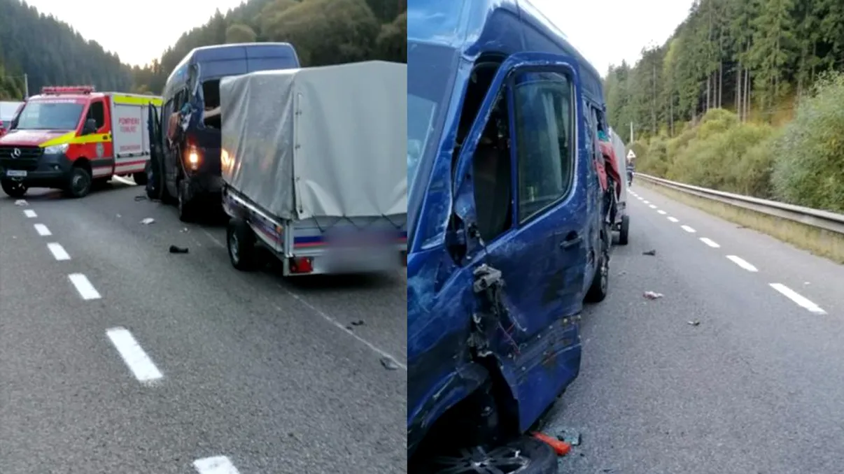 Accident mortal în această dimineață după impactul dintre un TIR și un microbuz. Din păcate, medicii nu au mai putut face nimic