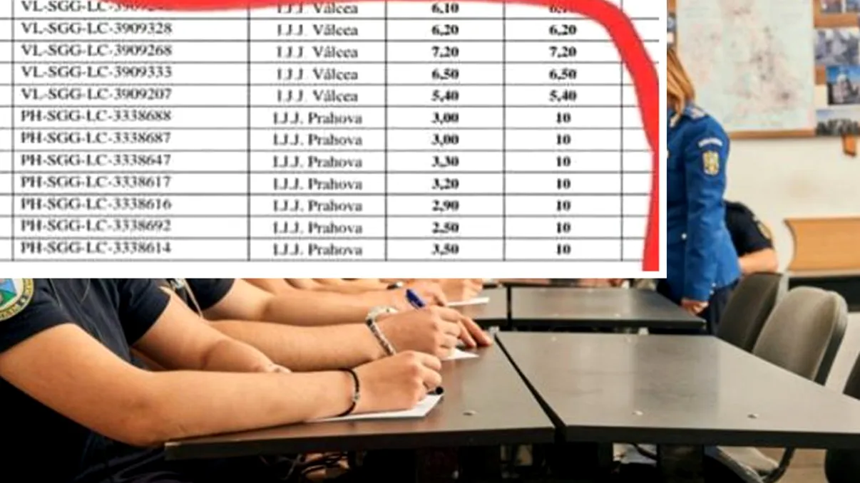 Motivul uluitor pentru care candidații școlii de Jandarmerie au fost notați cu 10 după ce obținuseră 2 și 3. Ce a scris un elev în contestație