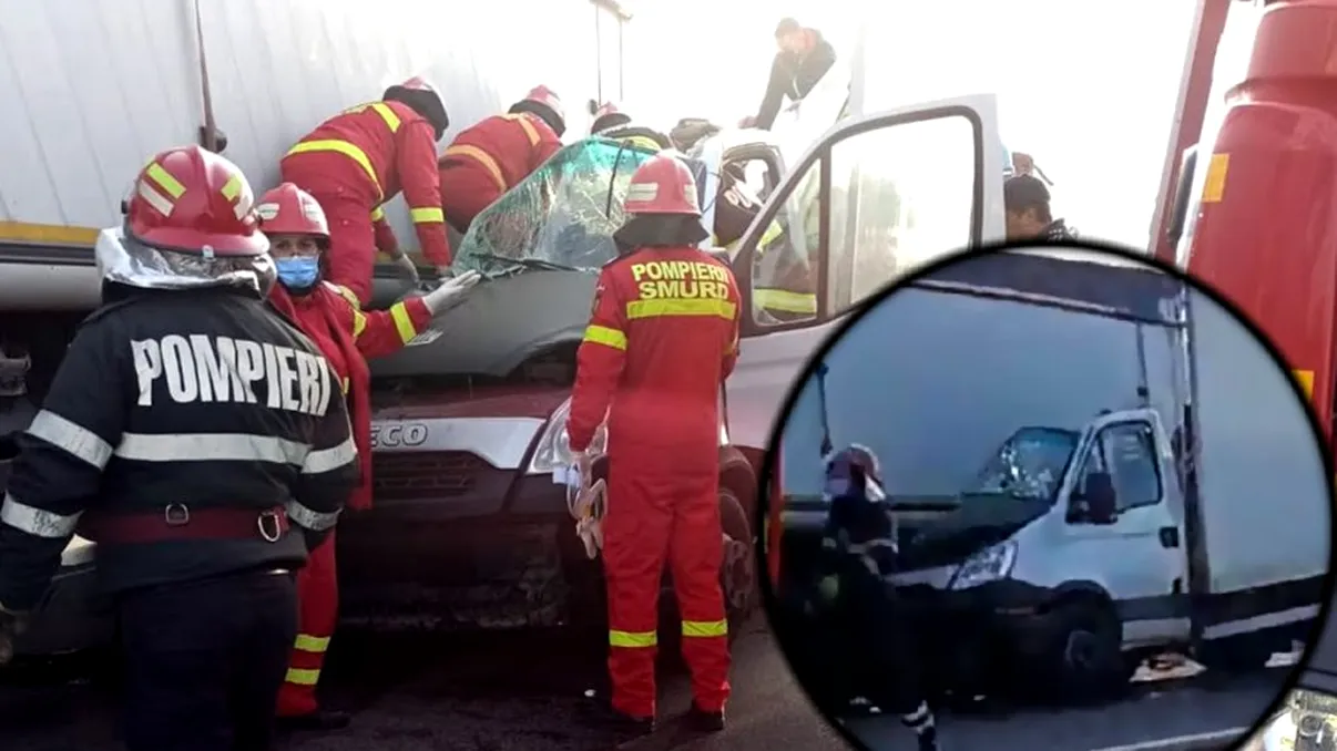 Momentul șocant în care un șofer de dubă este decapitat de 2 TIR-uri, intenționat: ”Îți arăt că te răstorn” VIDEO