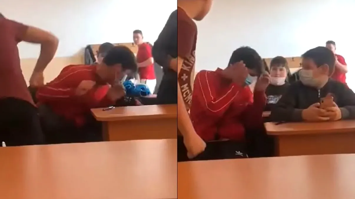 Elev bătut cu pumnul chiar în sala de clasă. Ce sancțiune a primit agresorul. De la ce a pornit cearta VIDEO
