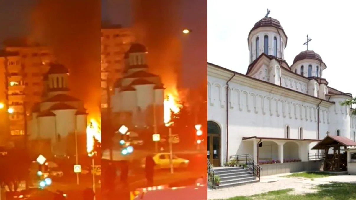 Biserica Plumbuita, cuprinsă de flăcări. Incendiu la intersecția Doamna Ghica cu Șoseaua Colentina VIDEO