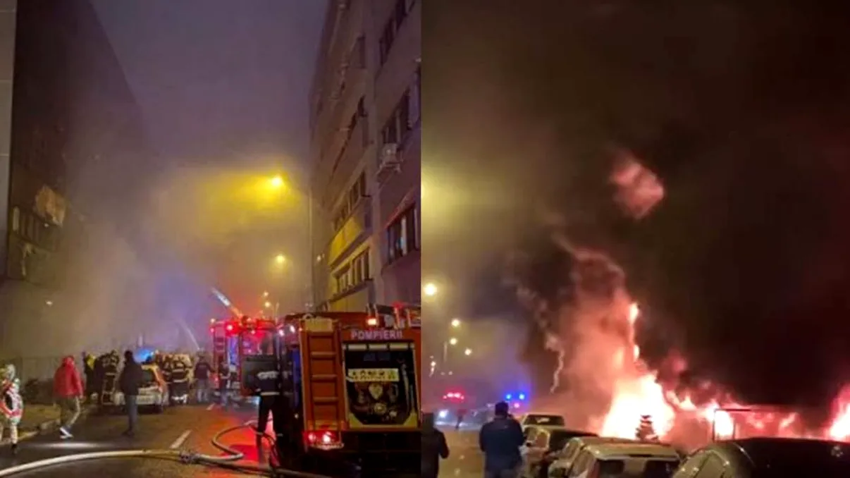 Ultima oră! Incendiu devastator într-un bloc Constanța. Peste 36 de mașini au fost distruse și sute de persoane evacuate. A fost activat Planul Roșu de Intervenție
