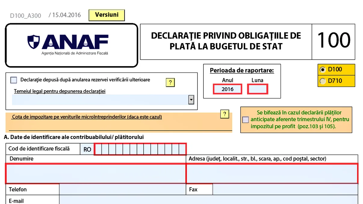 Declarația 100. Până când o poți depune la ANAF