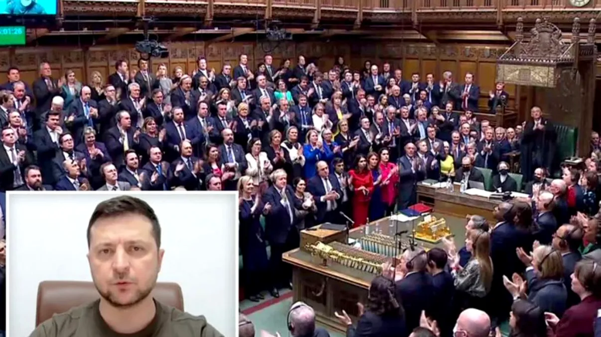 Volodimir Zelenski, apel de ultimă oră către Regatul Unit. Ce le-a transmis președintele ucrainean britanicilor. Toată sala l-a aplaudat