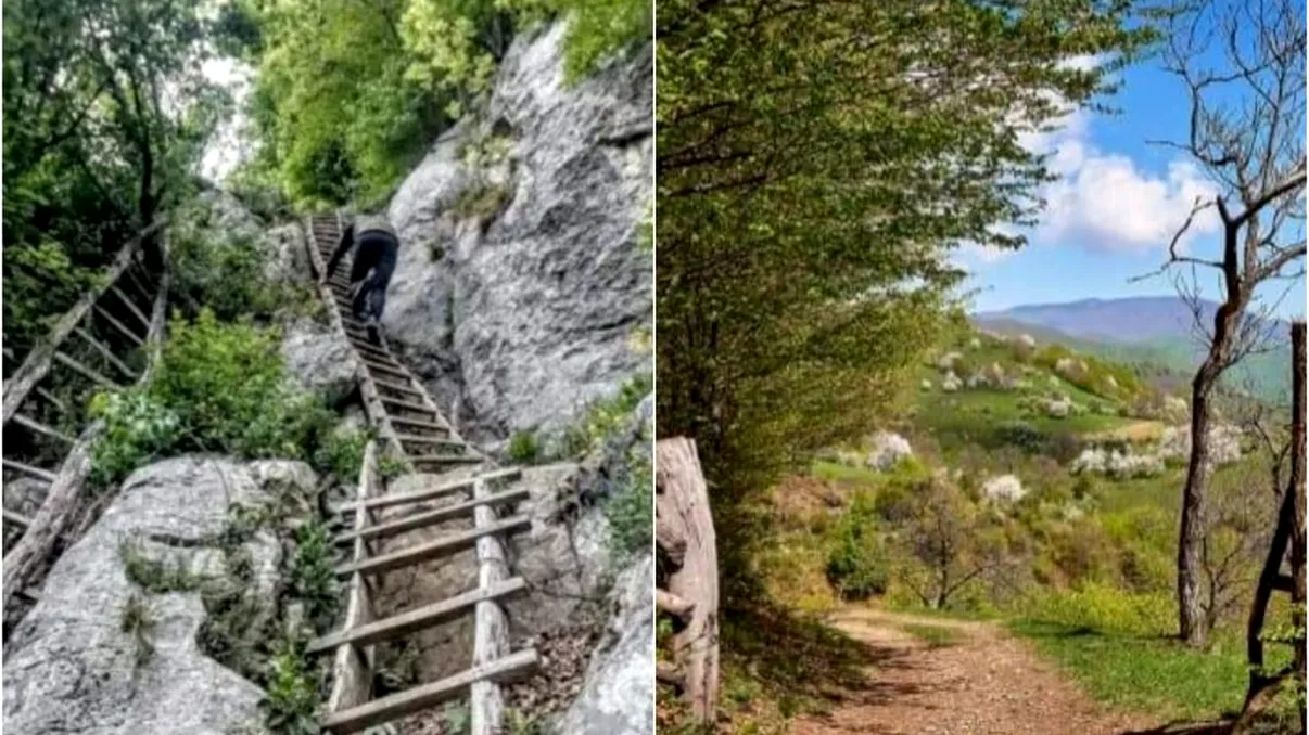 Locul din România unde oamenii ajung doar cu scara. Imaginile au ajuns virale