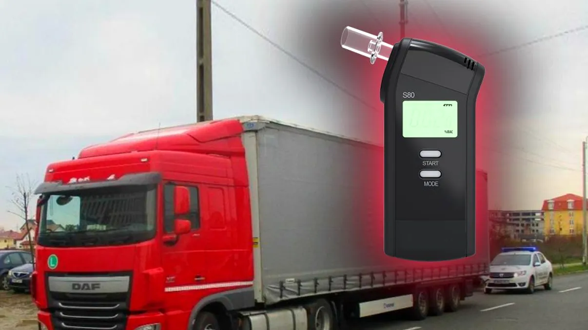Un șofer de TIR din Dolj a fost prins cu o alcoolemie record. Până și polițiștii au fost șocați