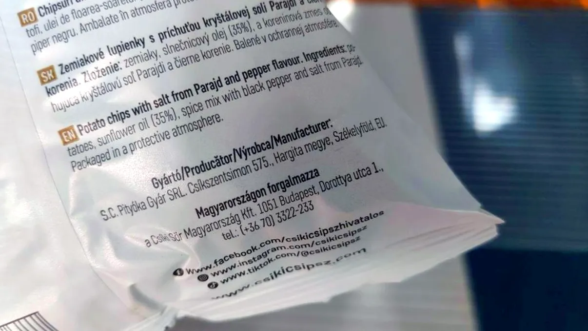 Produsul care a fost oprit de autorități din cauză etichetării cu 'Ținutul Secuiesc' în loc de România