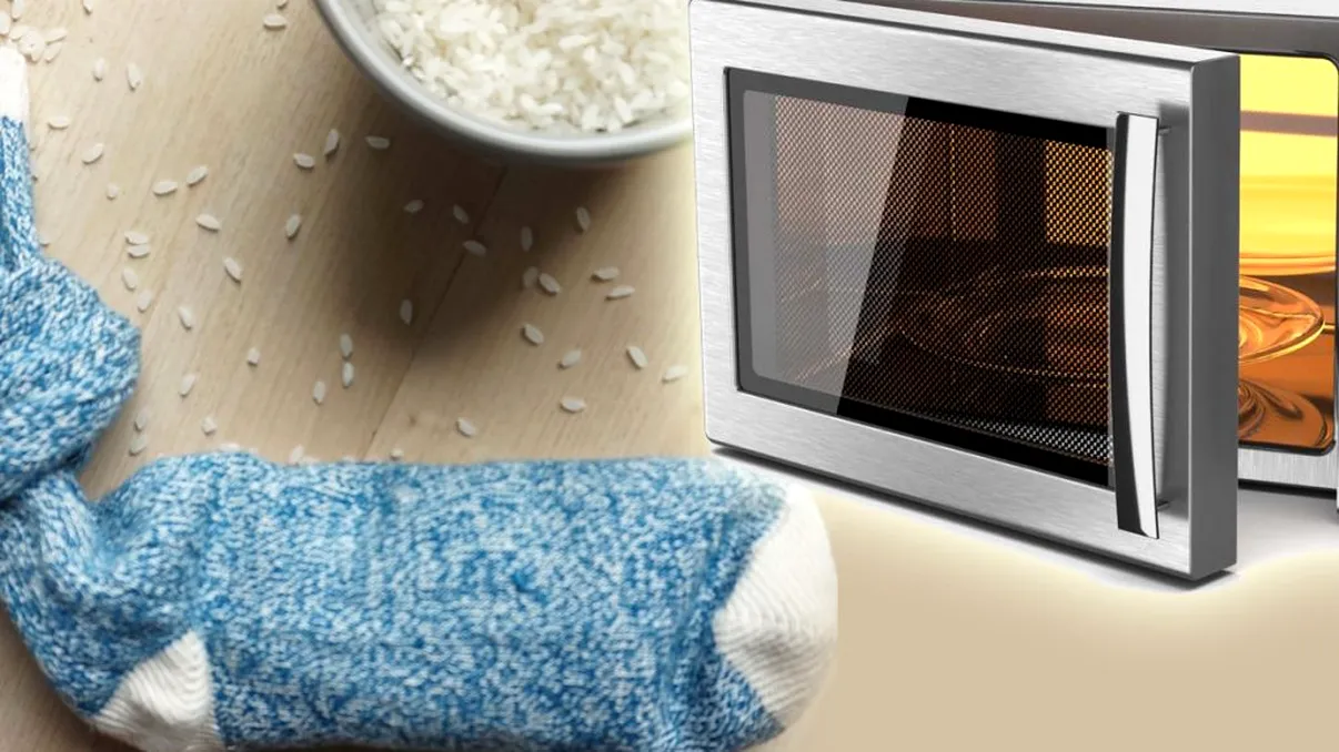 De ce să pui o șosetă cu orez în cuptorul cu microunde. Este un secret folosit de zeci de ani