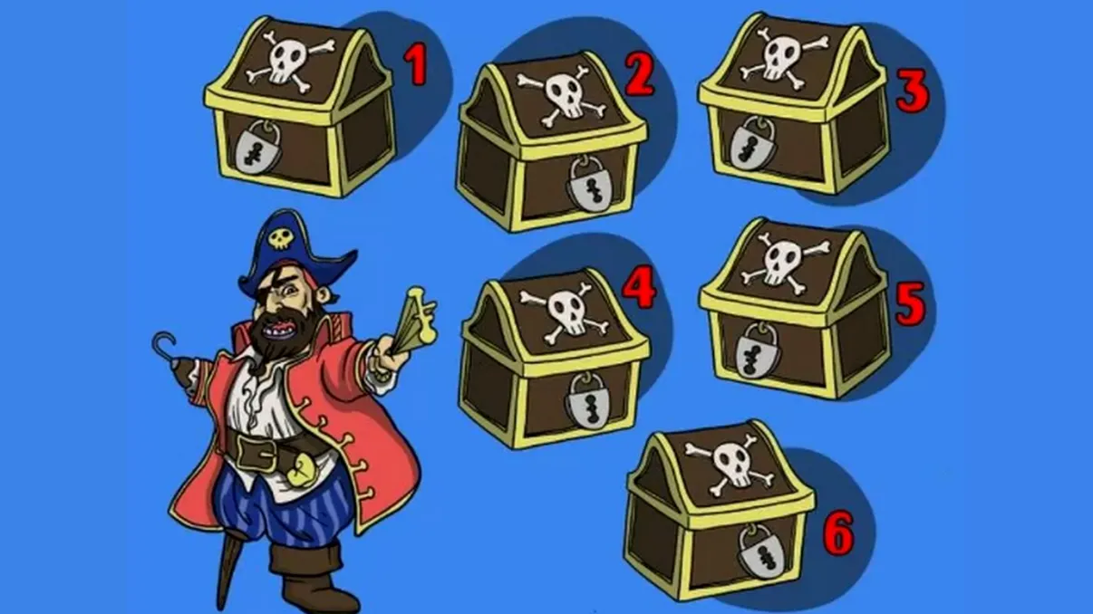 Testul care îţi spune cât de inteligent eşti. În cât timp reuşeşti să găseşti cheia care deschide cufărul piratului?
