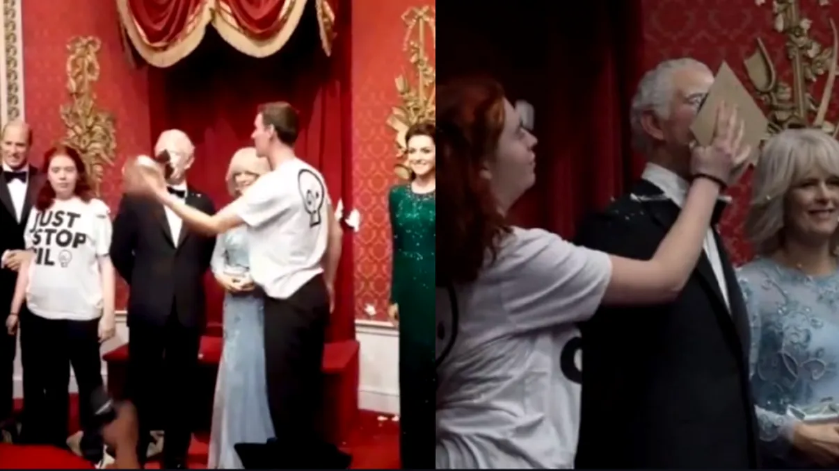 Statuia Regelui Charles din Londra, lovită cu un tort. Care a fost motivul