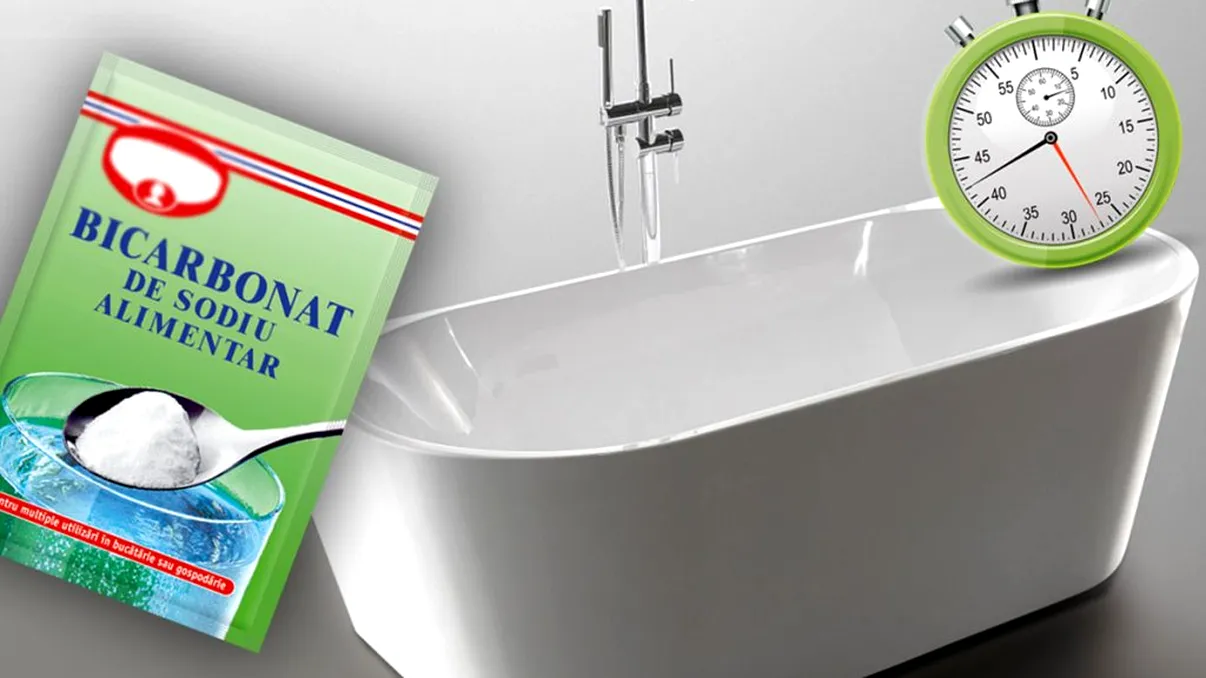 A pus bicarbonat de sodiu în apa din baie și a descoperit un truc genial. Ce s-a întâmplat în 25 de minute