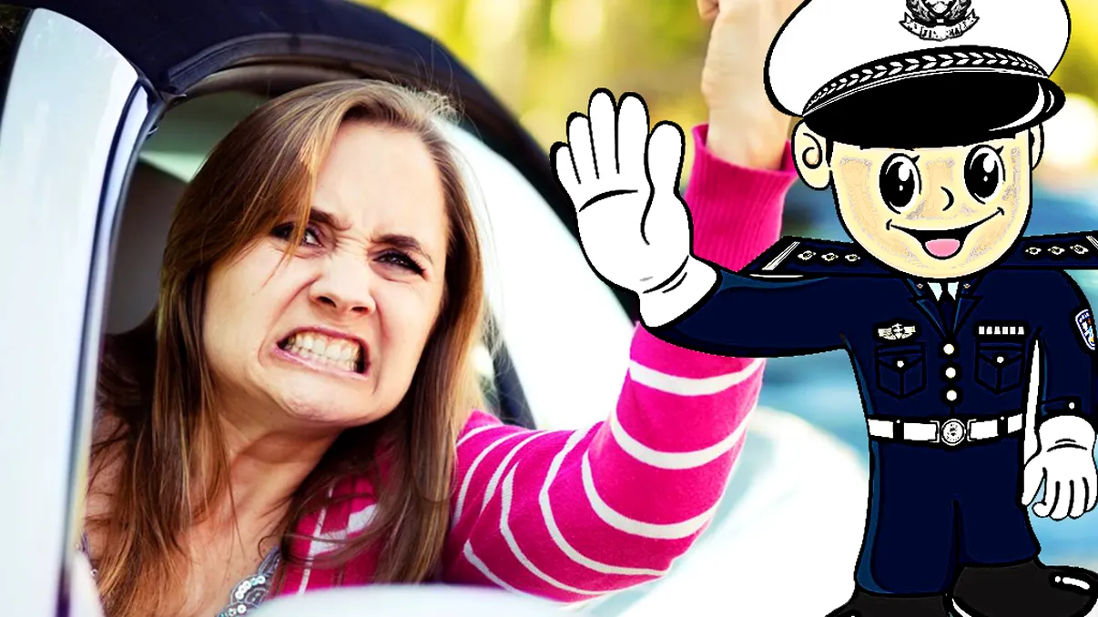 Bancul zilei. O şoferiţă oprită în trafic începe să ţipe la ofițerul de poliție. Ce urmează e de tot râsul