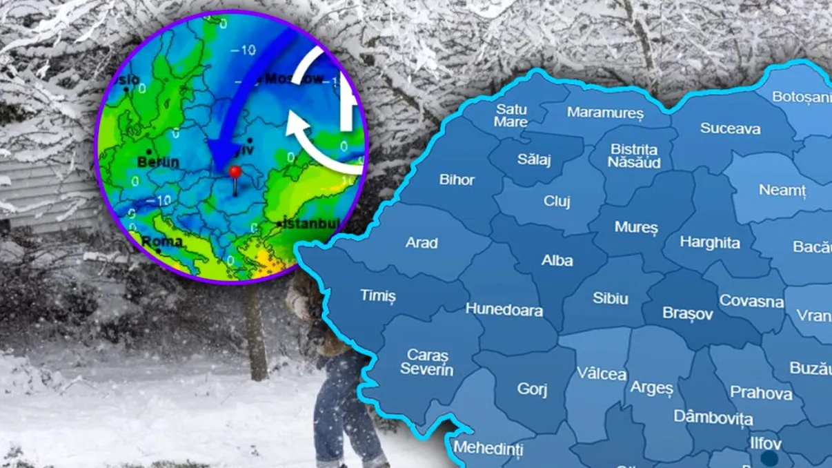Dorsala anticiclonică vine în România. Urmează urgia albă: meteorologii anunţă ger năprasnic şi ninsori puternice