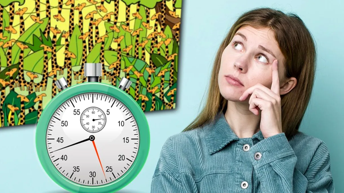 Iluzia optică a săptămânii. Găsești șarpele ascuns printre girafe în 19 secunde?