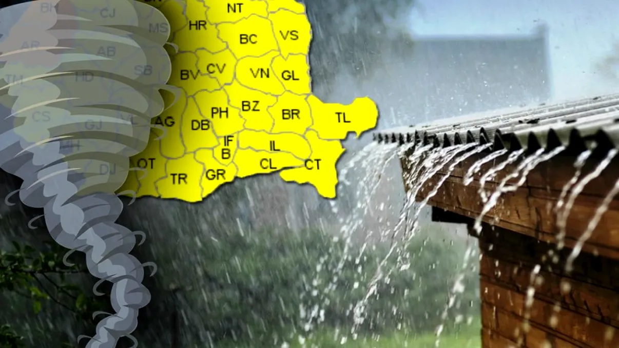 Cod galben în România de la ora 12:00. Vin vijeliile și grindina, va fi prăpăd în țară