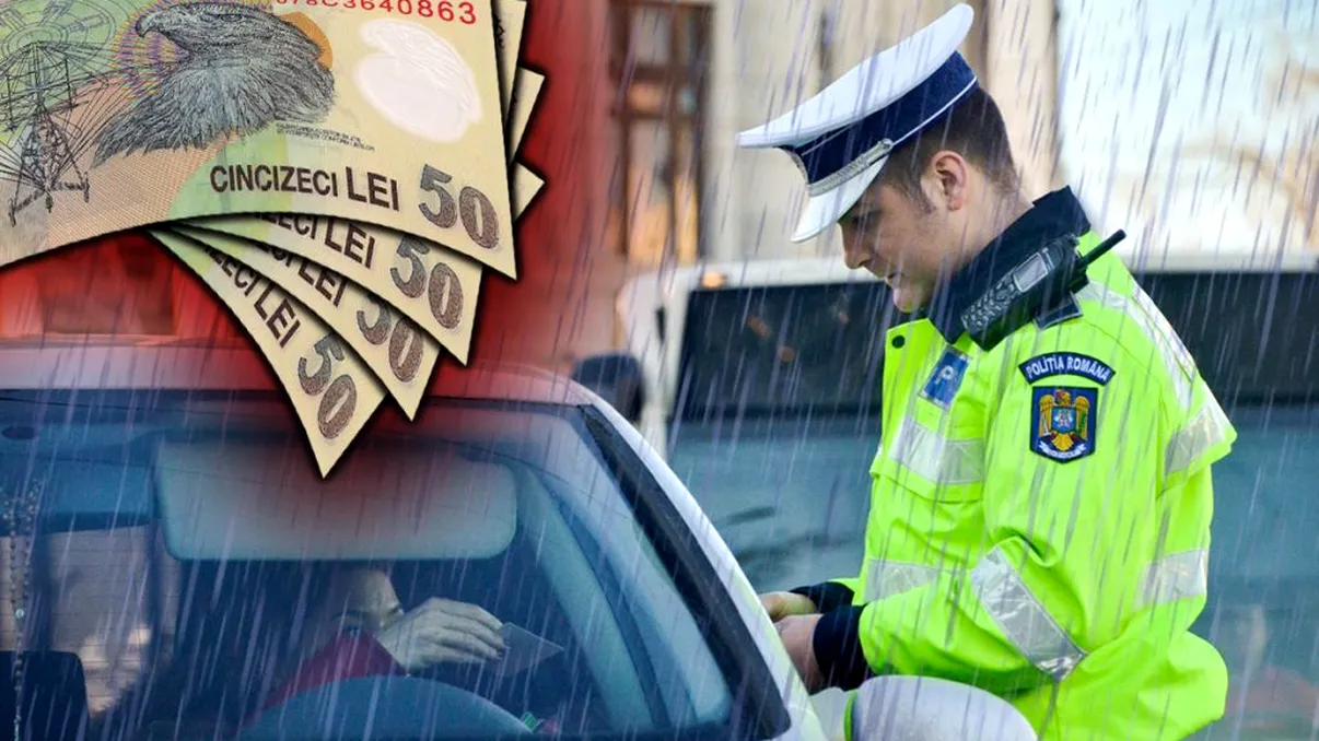 Amendă de 3.000 de lei pentru șoferii care nu sunt atenți când plouă. Greșeala pe care o fac toți românii