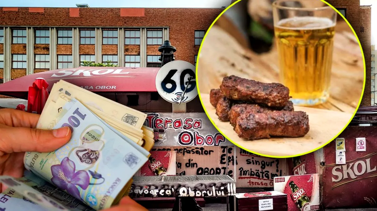Cât a plătit un bărbat pe 4 mici, o chiflă și o bere la Terasa Obor. Prețurile au crescut simțitor