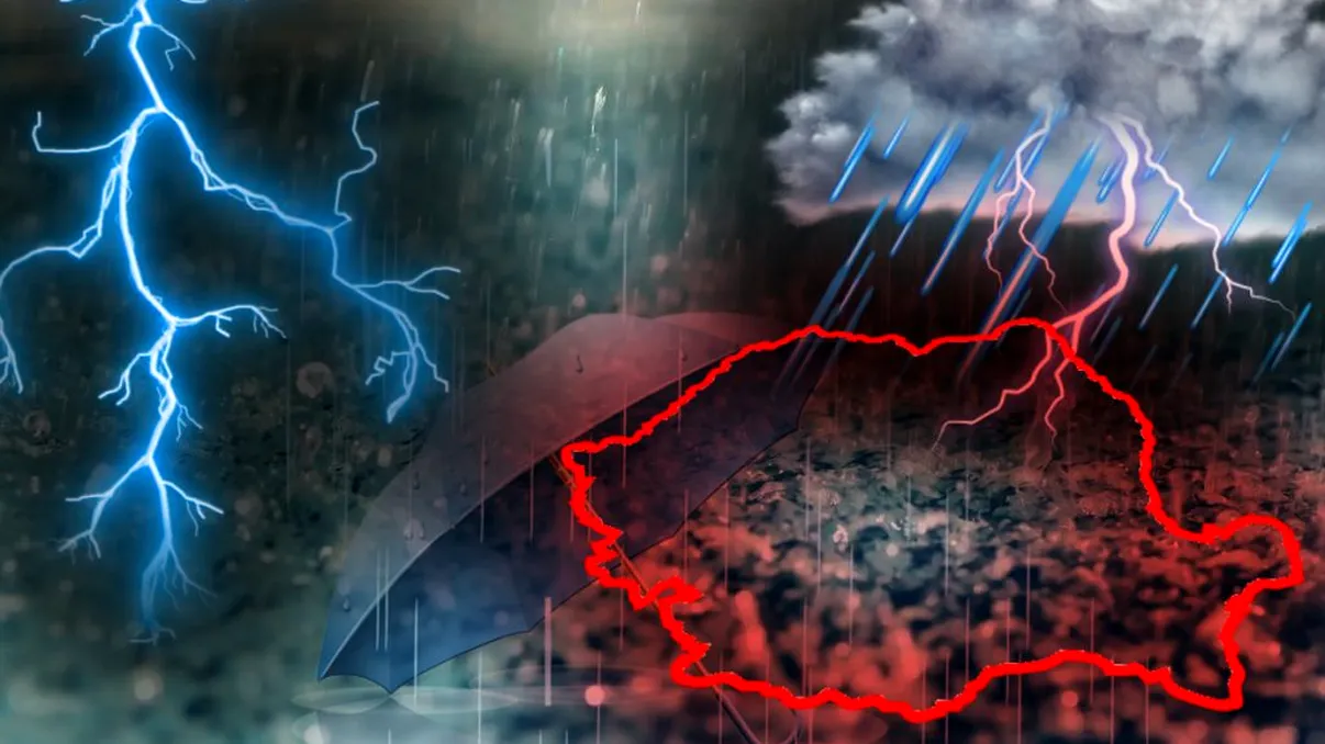 Alertă meteo ANM. Cod roșu de vijelii și ploi puternice în România, jumătate de țară este afectată