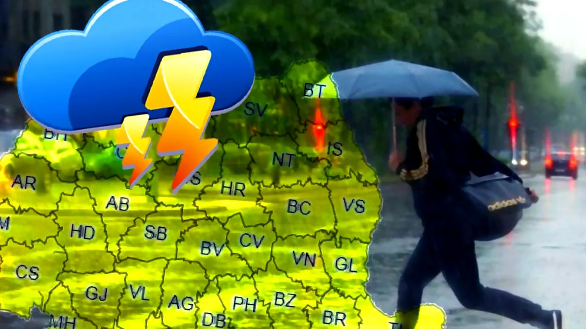 Vremea nu dă semne bune, cod galben de vijelii și grindină în 14 județe. Ce prognoză are ANM în această săptămână pentru România