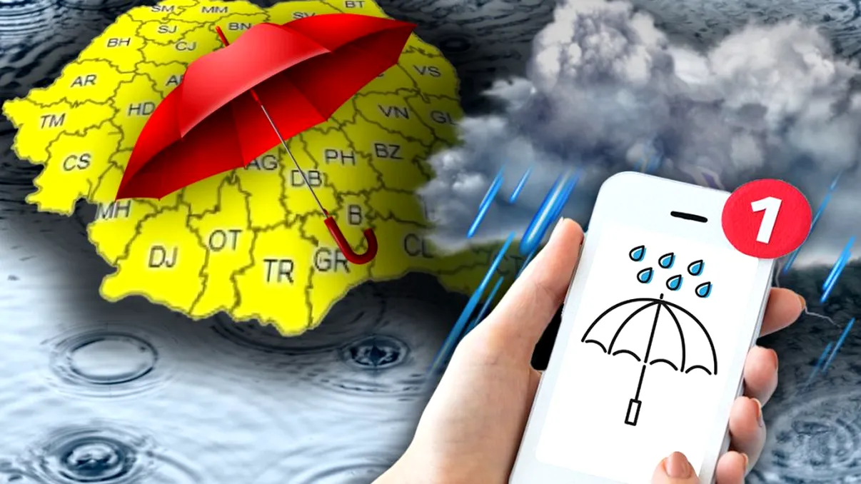 România, sub cod galben de vreme rea. Zonele în care nu va fi caniculă, temperaturile scad drastic