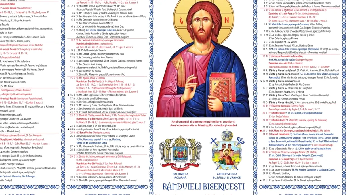 Calendar ortodox. Ce sărbătoare mare este vineri, 1 septembrie 2023