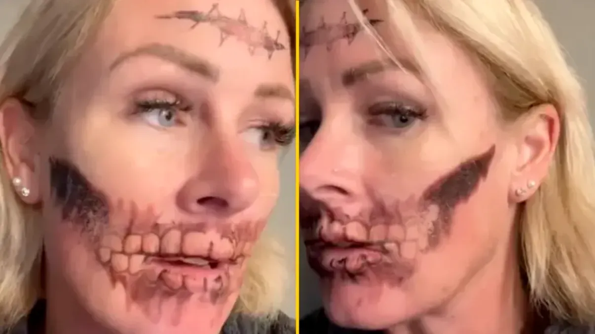 O femeie a folosit un tatuaj temporar pentru Halloween și apoi nu a mai putut să-l șteargă. A devenit viral ce a urmat