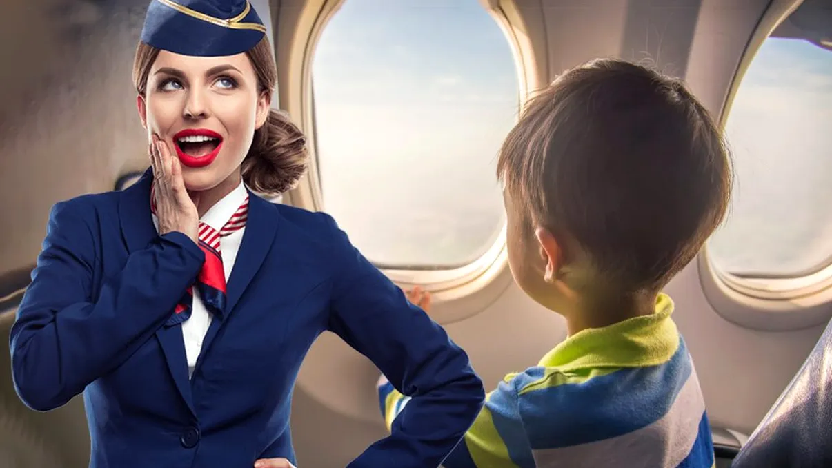 O stewardesă a amenințat că va amenda o familie în avion ‘dacă nu-și stăpânește copilul’. Ce a urmat