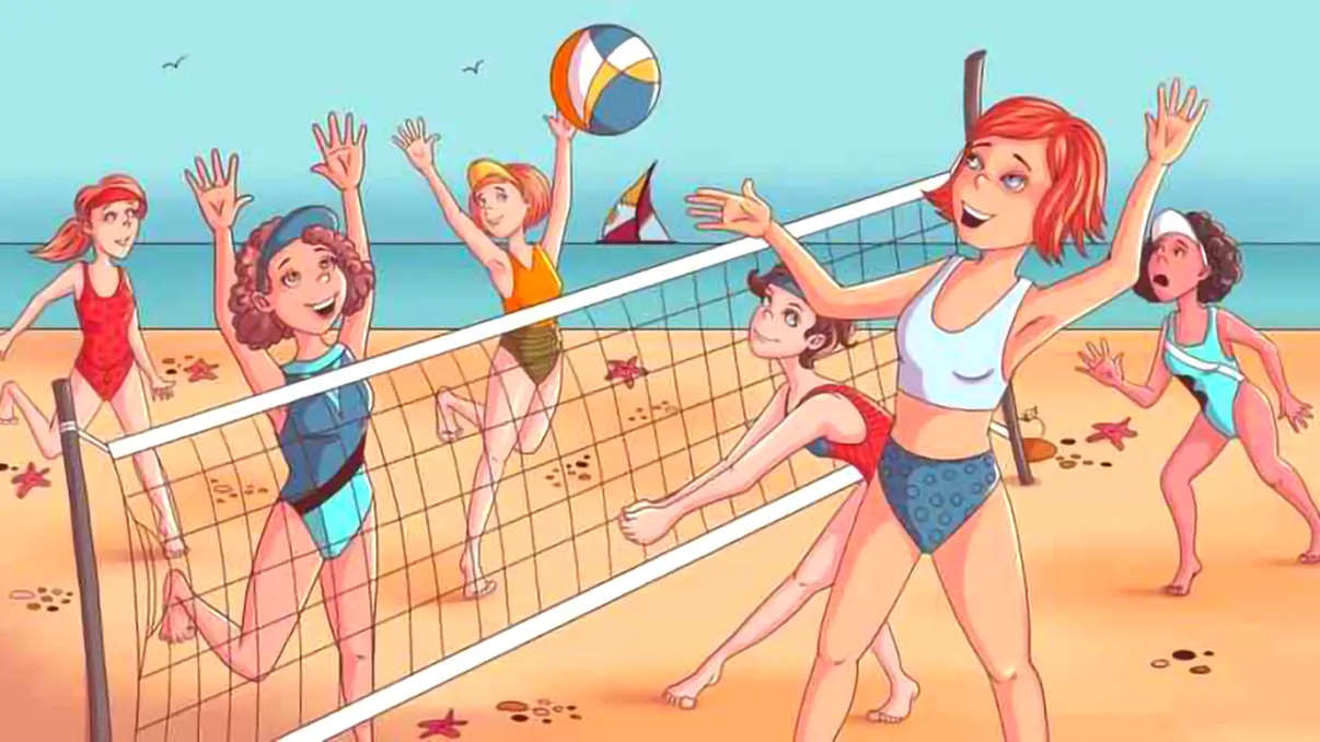 Test de inteligenţă cu dor de vară. Toată lumea le vede pe domnişoarele care joacă volei, dar câţi observă mărul?