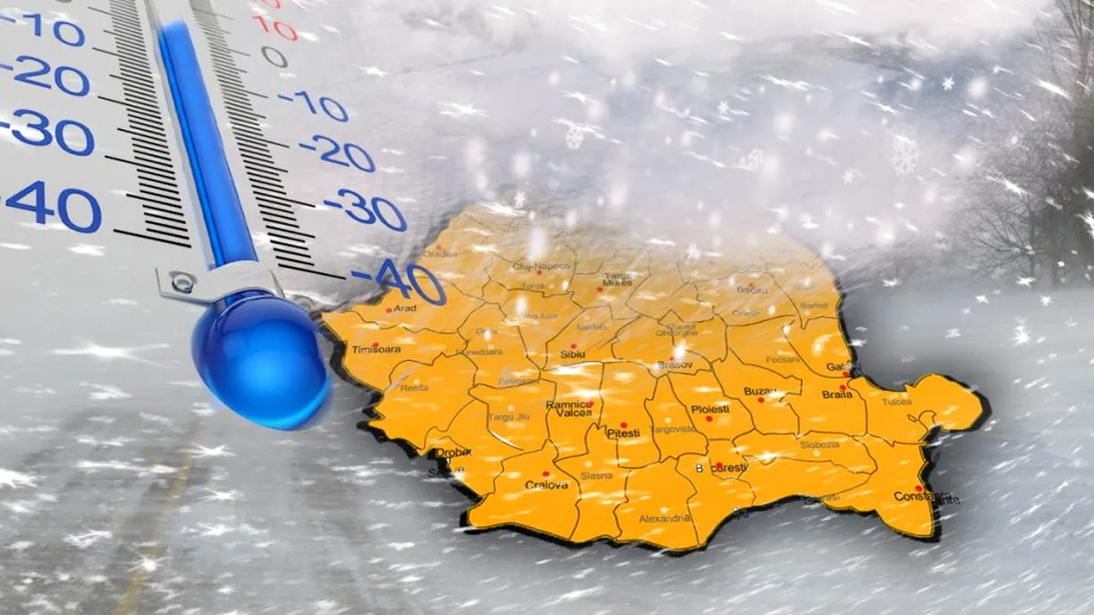 Cod portocaliu de viscol. Vremea rea continuă, zonele în care vântul şi zăpadă vor face prăpăd