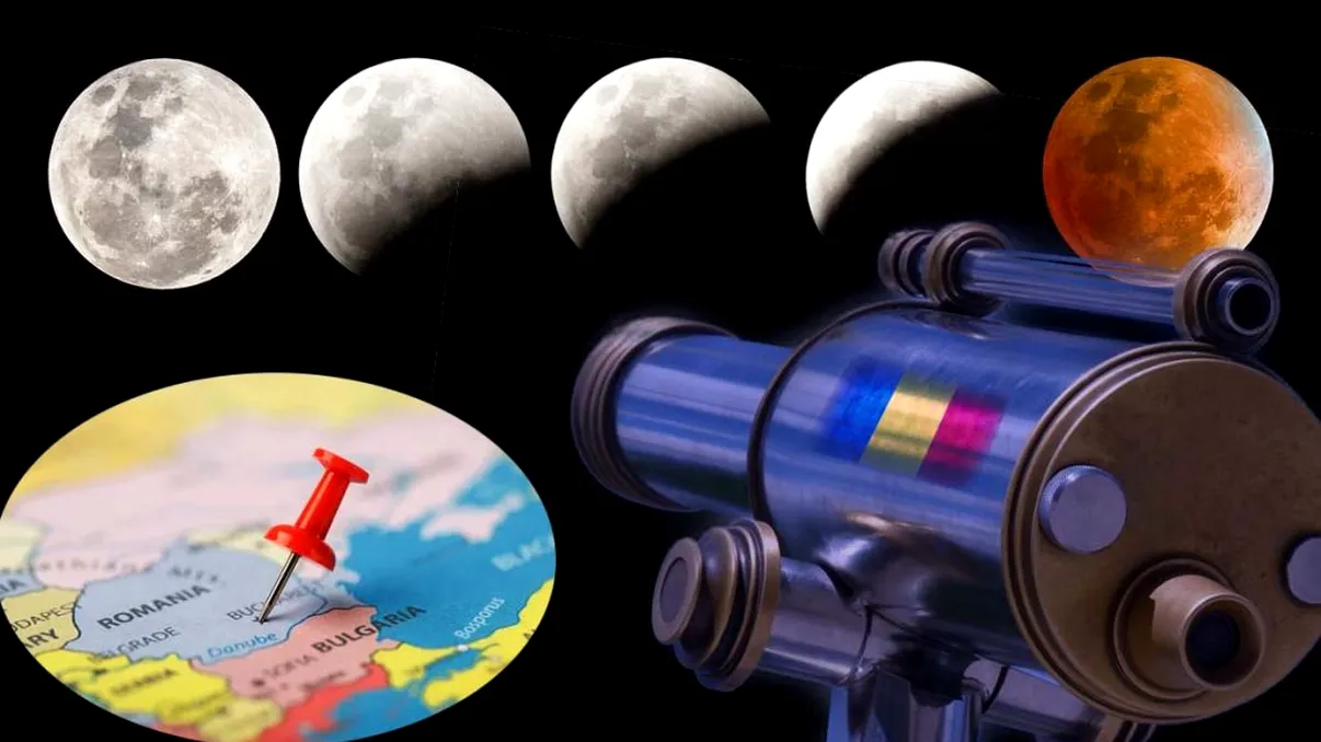 Eclipsă parțială de Lună, vizibilă în România în luna septembrie. Fenomenul este unul special pentru că se va suprapune peste Superluna Recoltei