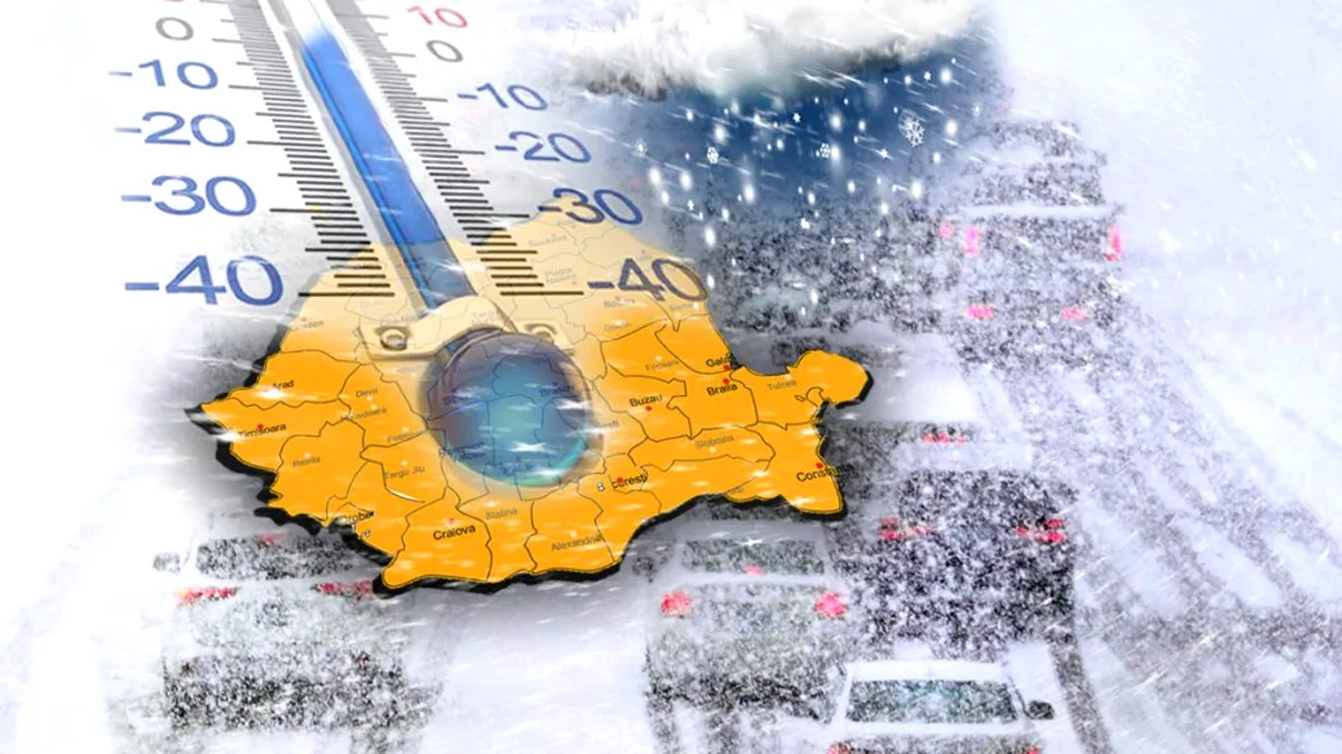 Codul portocaliu de vânt puternic se extinde până vineri, 27 decembrie. Zonele în care sunt anunțate ninsori abundente