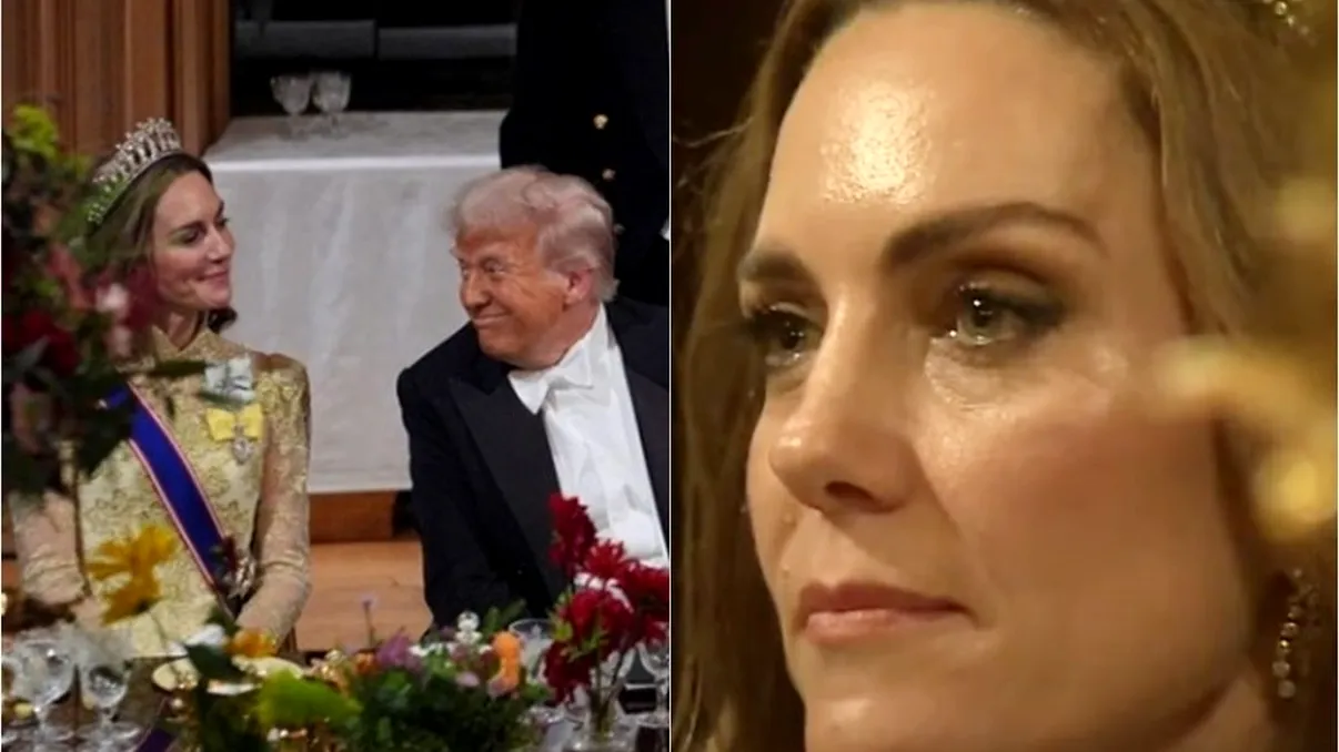Kate Middleton, plasată strategic lângă Donald Trump. Momentul care a făcut-o pe Prințesa de Wales să lăcrimeze la banchetul regal de la Castelul Windsor