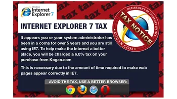 Un magazin online din Anglia taxeaza utilizatorii de IE 7, la propriu