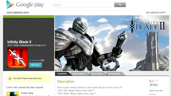 Inca o pacaleala pe Google Play -  Infinity Blade II