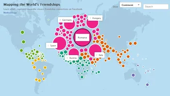 Facebook prezinta prieteniile dintre tari