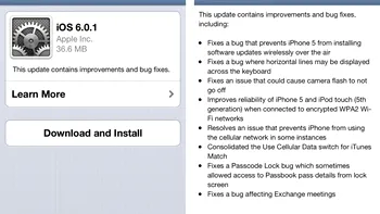 Apple vine cu actualizari la iDevice-uri, iOS 6.0.1 este live