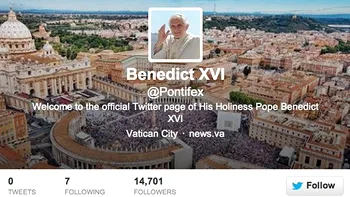Papa de la Roma are cont pe Twitter