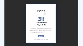 Facebook iti arata ce ai facut in 2012 - Year in Review