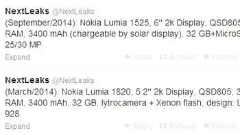 Au apărut primele specificaţii pentru Lumia 1820 şi Lumia 1525