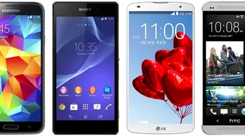 Război în specificaţii: Galaxy S5 vs Xperia Z2 vs G Pro 2 vs HTC One